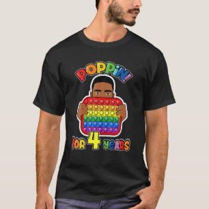 4. Geburtstag Pop It Fidget Boy Afroamerikaner T-Shirt