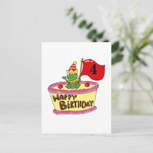 4. Geburtstag Postkarte (Stehend Vorderseite)