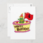 4. Geburtstag Postkarte (Vorne/Hinten)