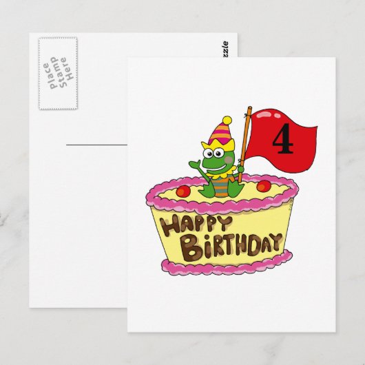 4. Geburtstag Postkarte (Vorne/Hinten)
