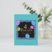 4. Geburtstag  Postkarte (Stehend Vorderseite)