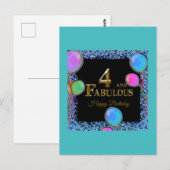 4. Geburtstag  Postkarte (Vorne/Hinten)