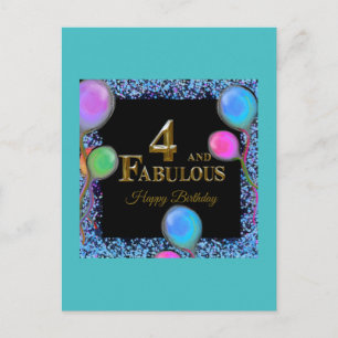 4. Geburtstag Postkarte
