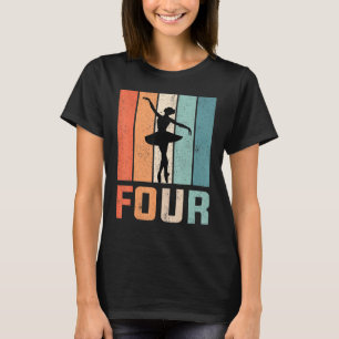 4. Geburtstag Retro Ballet Tänzerin Ballerina Girl T-Shirt