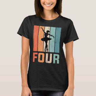 4. Geburtstag Retro Ballet Tänzerin Ballerina Girl T-Shirt