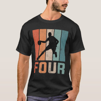 4. Geburtstag Retro Basketball Liebhaber Jungen Ki T-Shirt