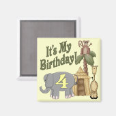 4. Geburtstag Safari Magnet (Vorderseite/Rückseite)
