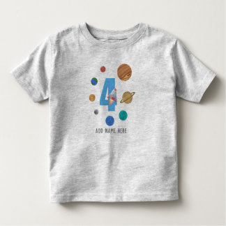 4. Geburtstag Sonnensysteme Planeten Kleinkind T-shirt