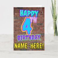 4. Geburtstag - Spaß, Urban Graffiti Inspirierter 