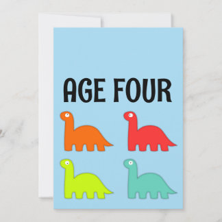 4. GEBURTSTAG T-REX DINOSAUR Party Einladungen