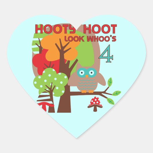 4. Geburtstag T Shirts und Geschenke Herz-Aufkleber (Vorderseite)