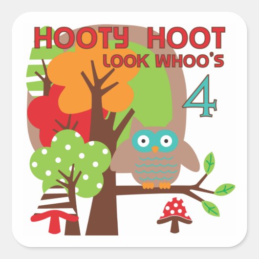 4. Geburtstag T Shirts und Geschenke Quadratischer Aufkleber (Vorderseite)