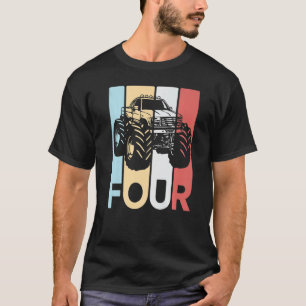 4. Geburtstag Vier Vintager Monster Lkw 4 Jahre OL T-Shirt