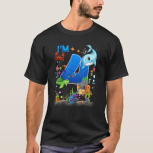 4. Geburtstag Wal Fisch Meer Geburtstag Jungen A T-Shirt