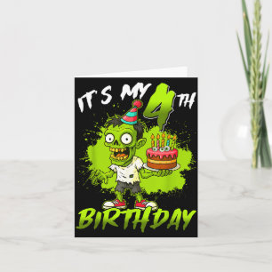 4. Geburtstag Zombie 4 Jahre alt Frohes Halloween Karte