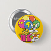 4. Geburtstags-Kaninchen Button (Vorne & Hinten)