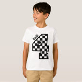 4. Geburtstags-kariertes vierjährliches T-Shirt (Vorne ganz)