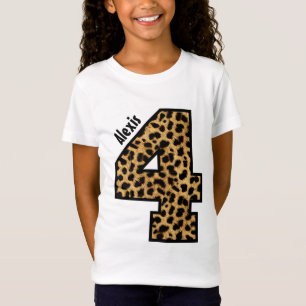 4. Geburtstags-Leopard-vierjährlicher T-Shirt