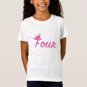 4. Geburtstags-Mädchentiara-T-Shirt - Mädchen BD T-Shirt