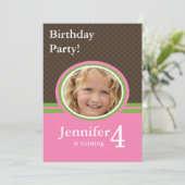 4. Geburtstags-Party Einladung (Stehend Vorderseite)