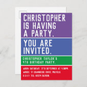 4. Geburtstags-Party Einladung des Kindes (Vorne/Hinten)