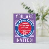 4. Geburtstags-Party Einladung des Kindes (Stehend Vorderseite)