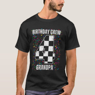 4. Geburtstags-Rennwagen-Rennflagge Opa Rennwagen T-Shirt