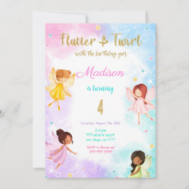 4. Geburtstagsfeier Fairy Birthday Party Einladung