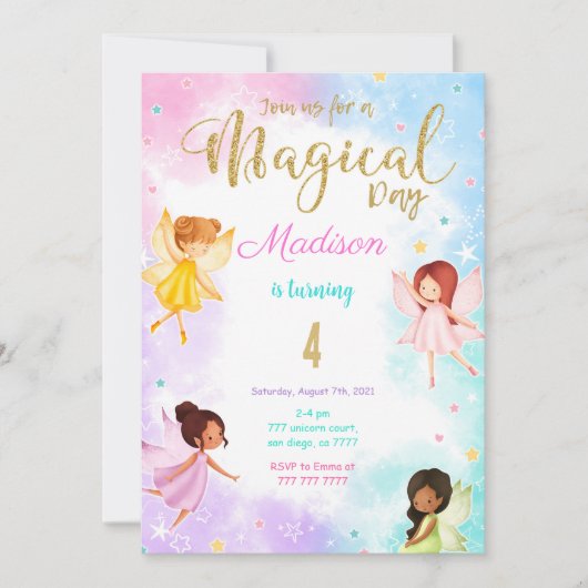 4. Geburtstagsfeier Party Einladung (Vorderseite)