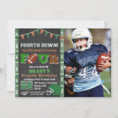 4. Geburtstagsfußball Geburtstagsparty Einladung (Vorderseite)