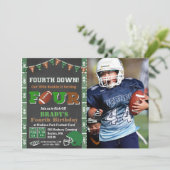 4. Geburtstagsfußball Geburtstagsparty Einladung (Stehend Vorderseite)