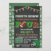 4. Geburtstagsfußball Geburtstagsparty Einladung (Vorne/Hinten)