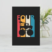 4. Geburtstagsgeschenk Vier Vintager Monsterlappen Einladung (Stehend Vorderseite)