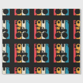 4. Geburtstagsgeschenk Vier Vintager Monsterlappen Geschenkpapier (Flach)