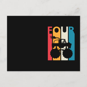 4. Geburtstagsgeschenk Vier Vintager Monsterlappen Postkarte