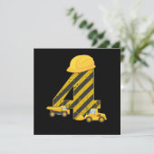 4. Geburtstagsgrab 4 Jahre Bauausgrabungsgeschenk Einladung (Stehend Vorderseite)