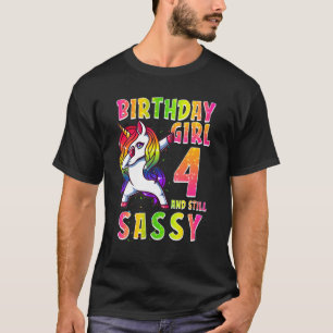 4. Geburtstagskarte Dabbing Einhorn 4 Jahre alt T-Shirt