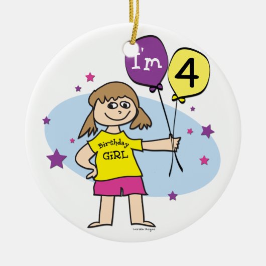 4. Geburtstagskarte Keramik Ornament (Vorne)