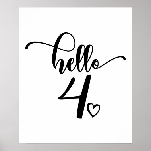 4. Geburtstagskinder Hallo Vier Niedlichen 4 Jahre Poster (Vorne)