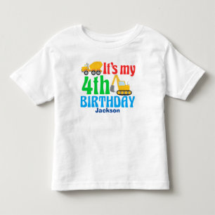 4. Geburtstagskinder Party für Baufahrzeuge Kleinkind T-shirt