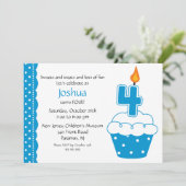 4. Geburtstagskuchen Einladung (Stehend Vorderseite)