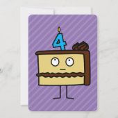 4. Geburtstagskuchen mit Kerzen Einladung (Vorderseite)