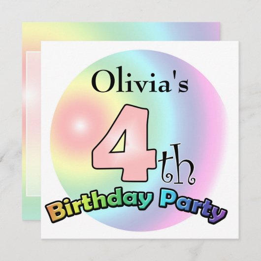 4. Geburtstagsläderin Einladung (Vorne/Hinten)