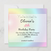 4. Geburtstagsläderin Einladung (Rückseite)