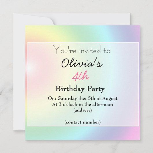 4. Geburtstagsläderin Einladung (Rückseite)