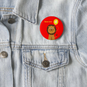 4. Geburtstagslöwe addieren Namensrot Button