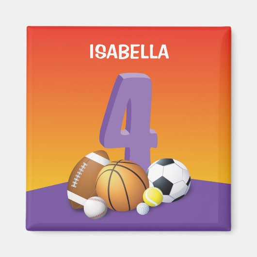 4. Geburtstagssportbälle Magnet (Vorne)
