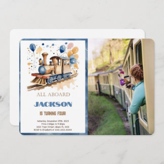 4. Geburtstagszug Foto Einladung