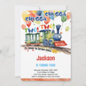 4. Geburtstagszug Party Einladung (Vorderseite)