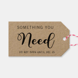 4 Geschenke Weihnachten Etwas Sie brauchen Nachnam Geschenkanhänger